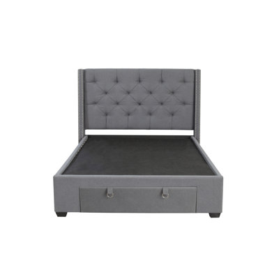 Burrowes Upholstered Wingback Storage Bed