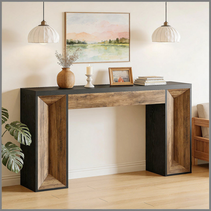 Dual-Tone Design Console Table,Sofa Table,Modern Entryway Table