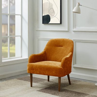 Fauteuil en chenille avec pieds en bois