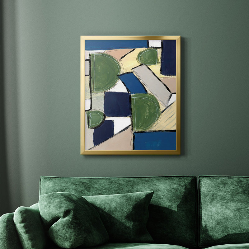 «Spatial Mix I», toile encadrée de qualité supérieure - prête à être accrochée, Or