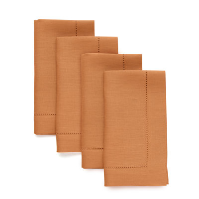 100% Pure Linen Hemstitch Dinner Napkins - Classic Hemstitch