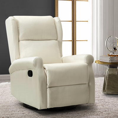 Allan Faux Leather Swivel Rocker Manual Recliner