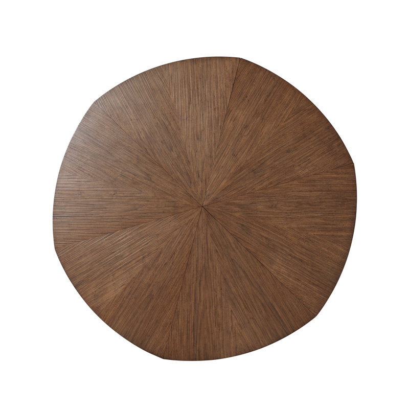 Contemporary Mahogany Extendable Round Dining Table