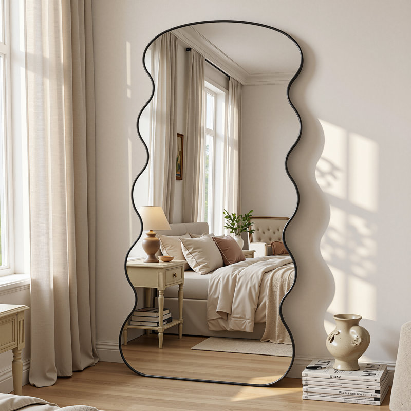 Miroir pleine longueur The Wave, Noir, 76 po x 34 po