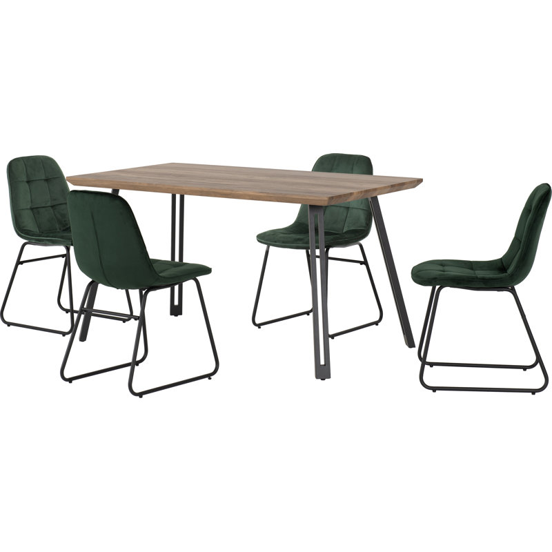 Catrinel 4 - Person Dining Set, Emerald Green