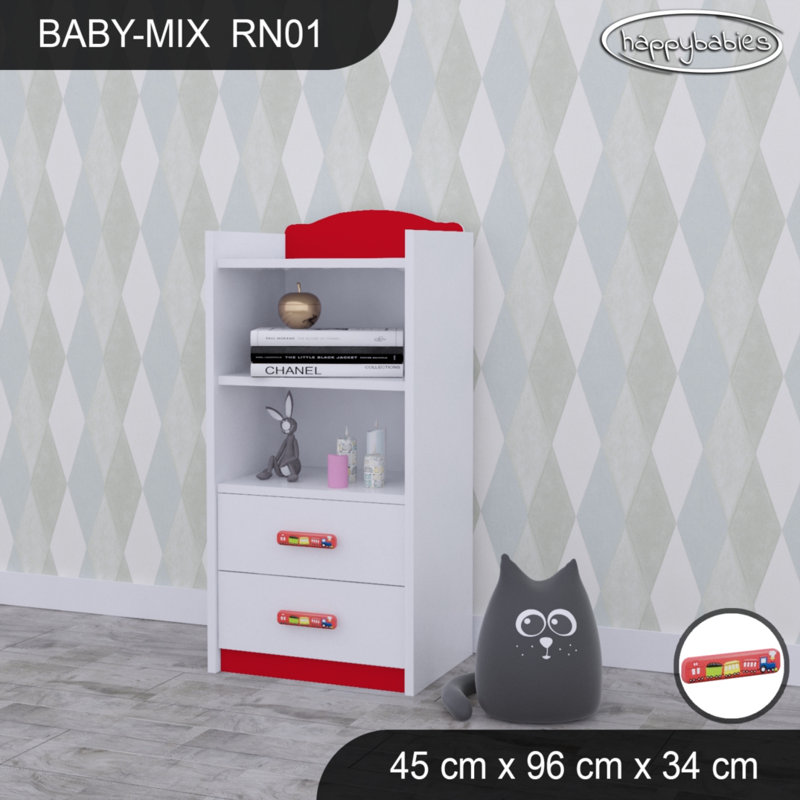 96cm H Kids Cube, White/Red/Orange, 96cm H x 45cm W x 34cm D