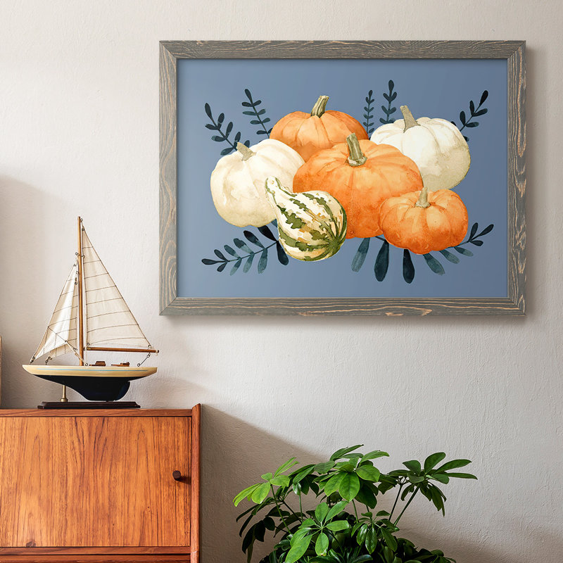 Automne orange et blues I, Gris, H 22 po x l 32 po