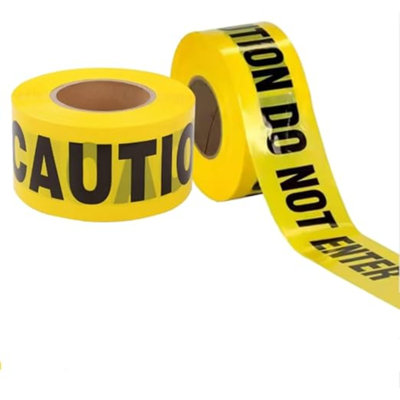 2 Caution DO NOT Enter Tape 3In X 330Ft Heavy-Duty Safety Barrier Tape For Construction, Hazard Zones, Crime Scenes & Restricted Areas – Bright Yellow With Black Text