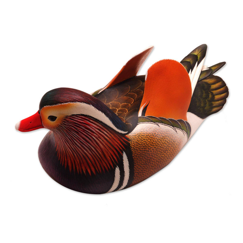 Mandarin Duck Wood Sculpture