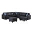 Canapé modulaire réversible en similicuir avec repose-pieds-87394030
