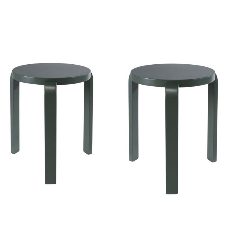  Round Backless Stacking Stools (Set of 2) in Spanish Moss