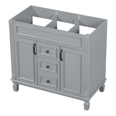 36'' Bathroom Vanity without Top Sink, Cabinet only, Modern Bathroom Storage Cabinet with 2 Soft Closing Doors and 2 Drawers