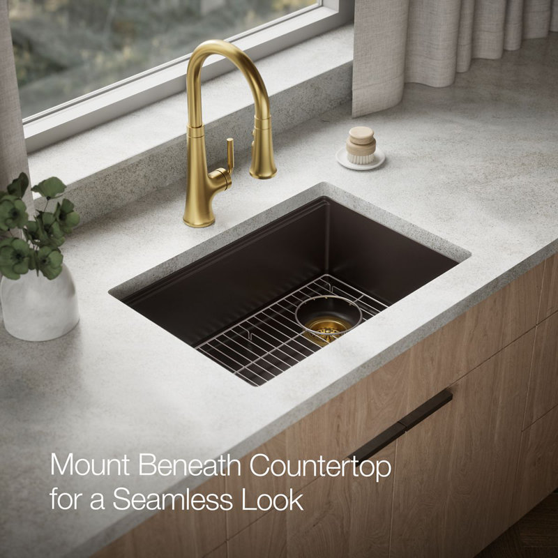 Billings Undermount Single-Bowl Kitchen Sink, Brown