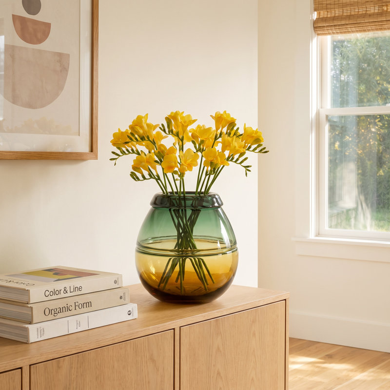 Winson Glass Table Vase, 9" H x 8" W x 8" D