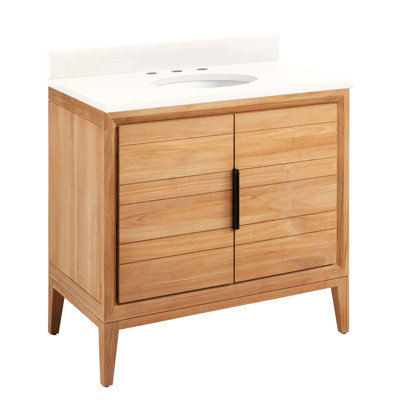 Ensemble de meuble-lavabo simple 36 po avec lavabo sous-comptoir ovale Aliso