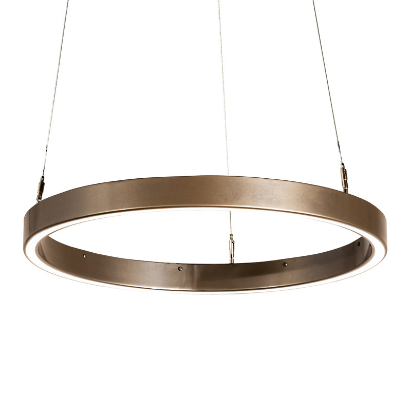 Anillo Halo Matte Black and Bronze LED Pendant Light