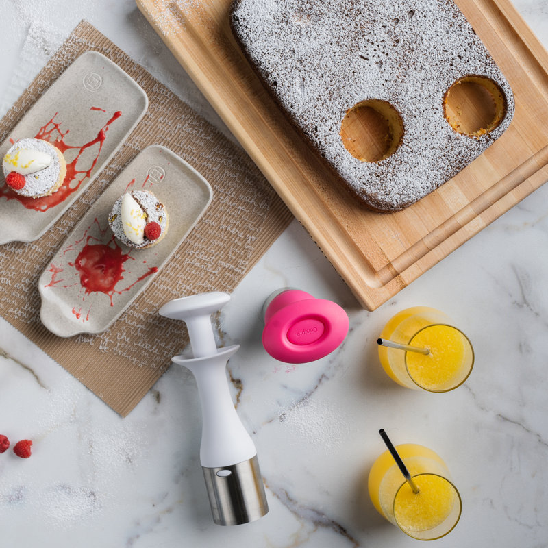 Cuisipro Ice Cream Scoop and Stack, For Serving Ice Cream, Easy One Hand Operation, 19.5cm, Silver/White