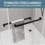 Porte de douche coulissante double sans cadre l 50 à 54 po x H 76 po avec verre antidéflagrant 1/4 po et quincaillerie en acier inoxydable noir mat-122762923