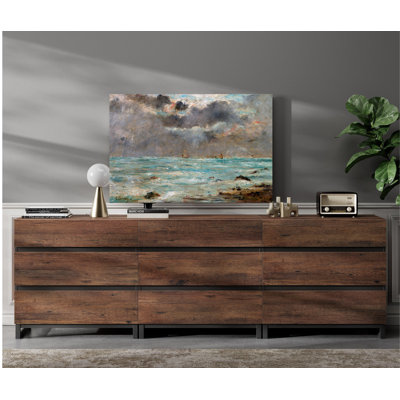 Armoire d'appoint contemporaine 3 en 1 avec tiroirs, rangement en bois avec pieds en métal - Mobilier de chambre à coucher, d'entrée et de bureau
