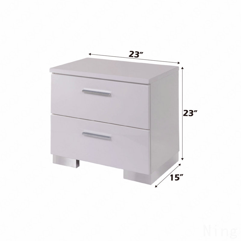Table de chevet blanche et chromée