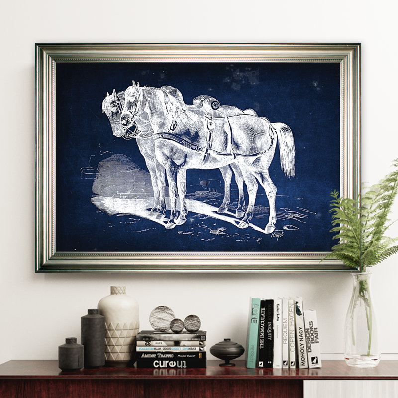 « équin assiette iii », impression, Pas de tapis, H 18 po x l 27 po x P 1,5 po, Toile tendue