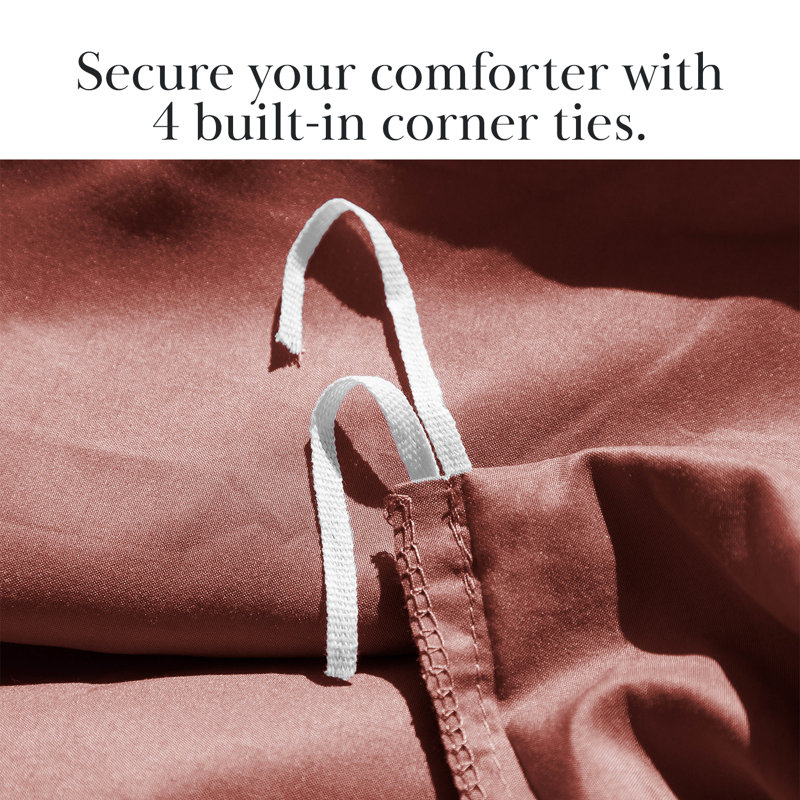 Southshore Fine Linens Southshore Basics Duvet Cover Set in Marsala, Double-Brushed Microfiber Bedding with Hidden Zipper Closure and Corner Ties, 2 Pillow Shams, Full/Queen