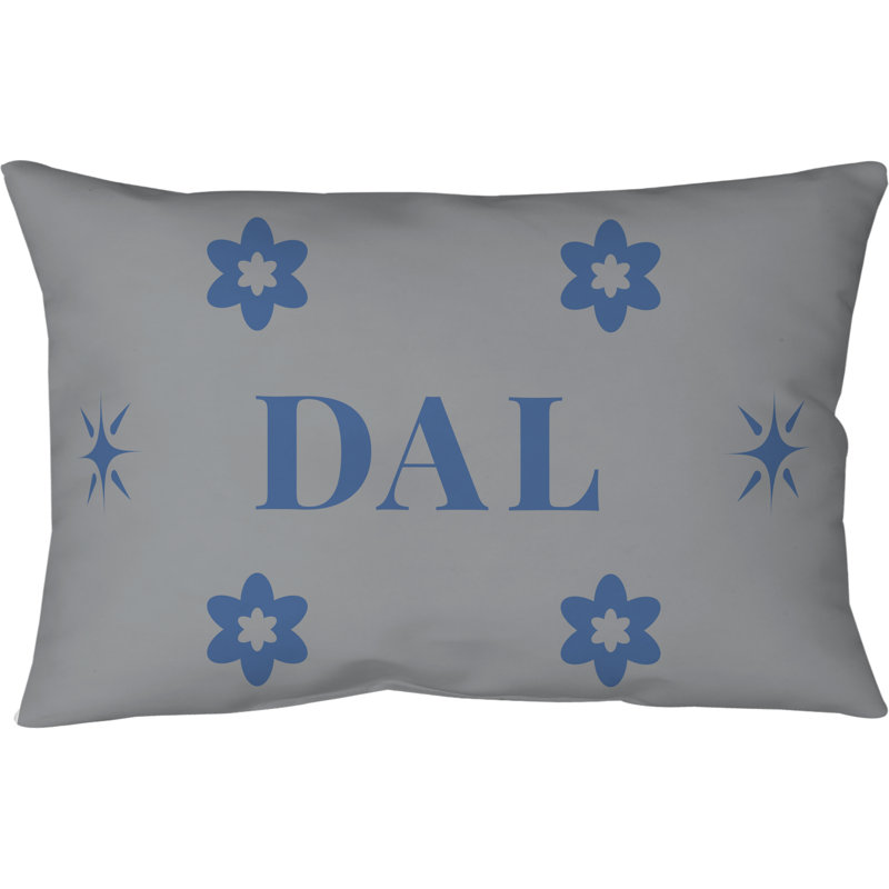 Coussin 14 pi x 10 po Dallas, Gris te bleu