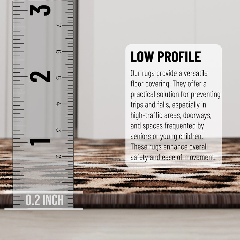 Kaira Soft Non-Slip Indoor Leopard Rug, Runner 2'7" x 45', Leopard
