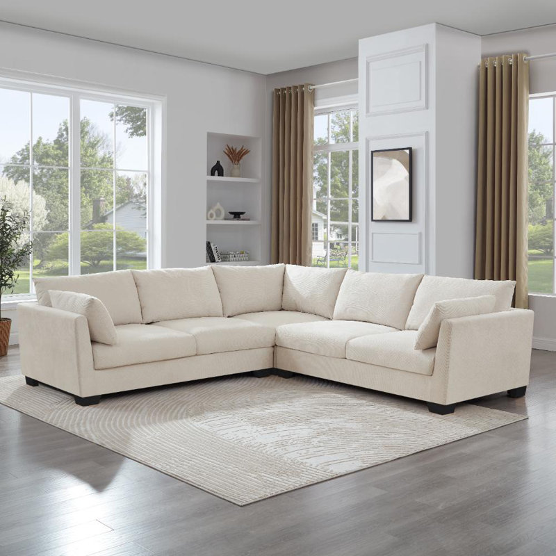 Cenko 5 Seater Sofa, Cream Linen Blend