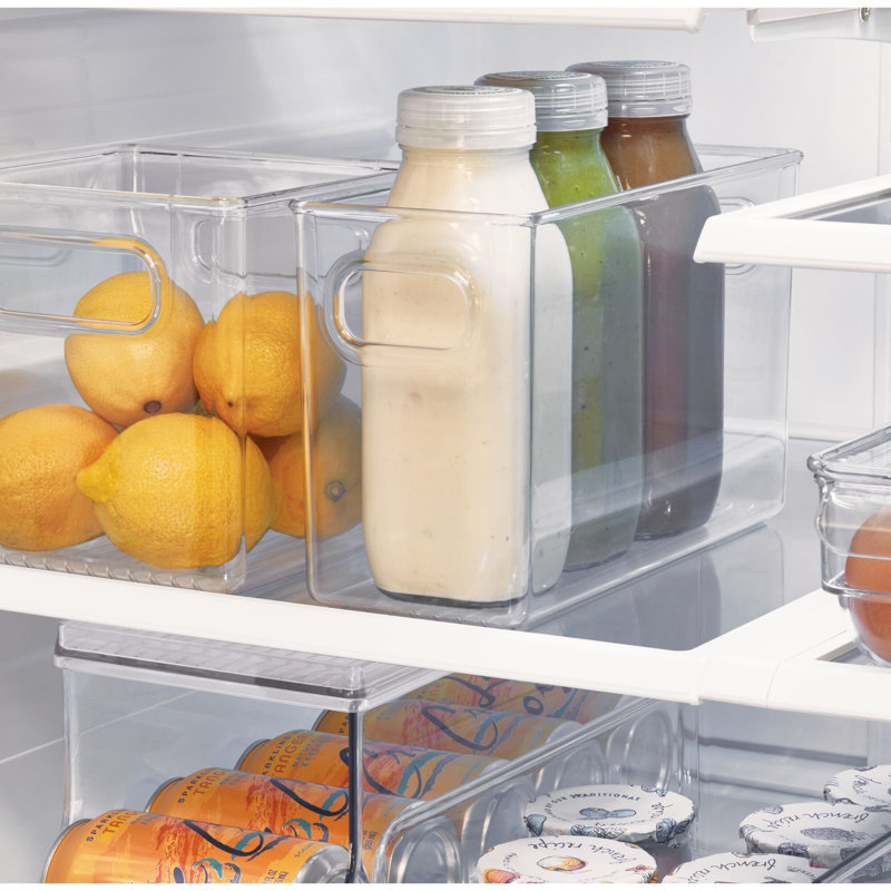 iDesign Set of 2 Cube Storage Bins with Handles for Pantry  - Clear, 3.27