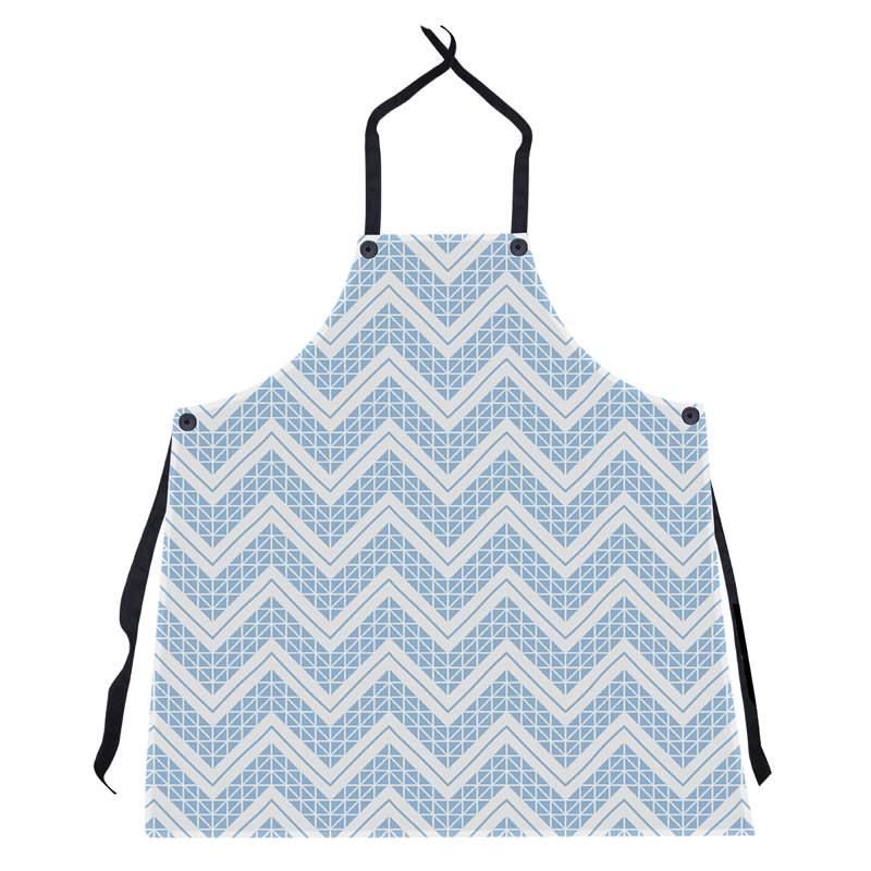 Stephenie Bib Apron, Light Teal/White