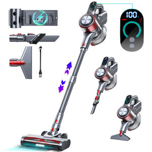 Cordless Vacuum Cleaner,Stick Vacuum Cleaner With Touch Screen,Handheld Vacuum Cleaners for Home Pet Hair Carpets Hard Floors,400W 35KPA 45Mins 1.2L Large Capacity,Wall Mount Charging, Self-Standing