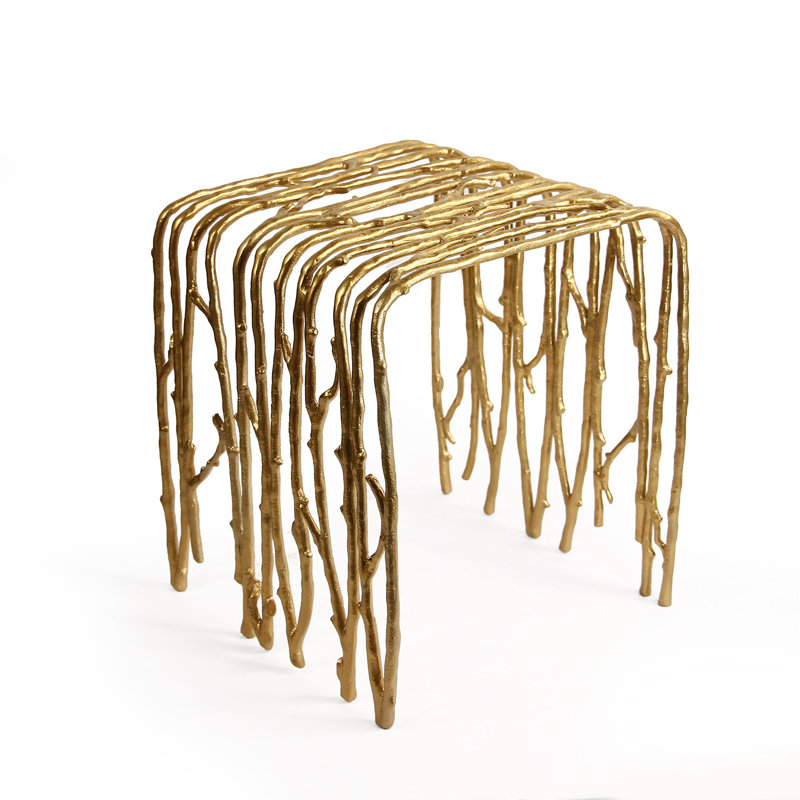 Table d'appoint Twig, Doré