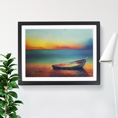 Stranded Boat on the Beach - Framed Print