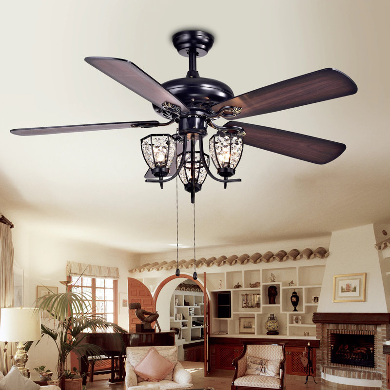52'' Ceiling Fan with Light Kit, Pull Chains