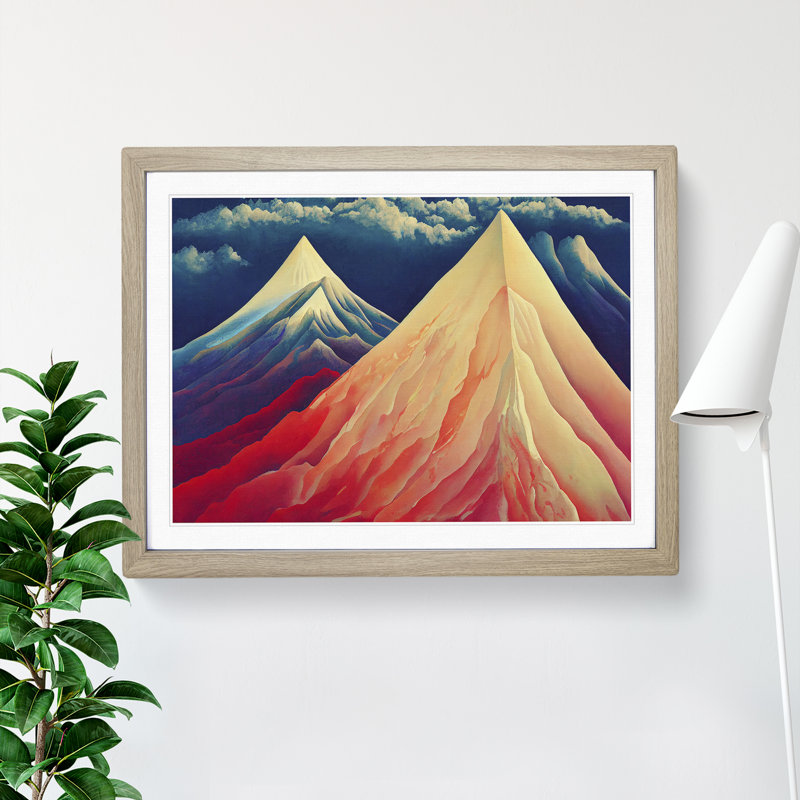 Marvellous Mountains - Single Picture Frame Print, 34cm H x 46cm W x 2cm D, Oak
