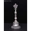 Superbe cloche de conque en laiton avec placage en argent, cadeau de décor de temple argenté pour la maison DDO144