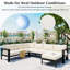Ensemble de canapé modulaire d'extérieur 115,7 po-1345326609