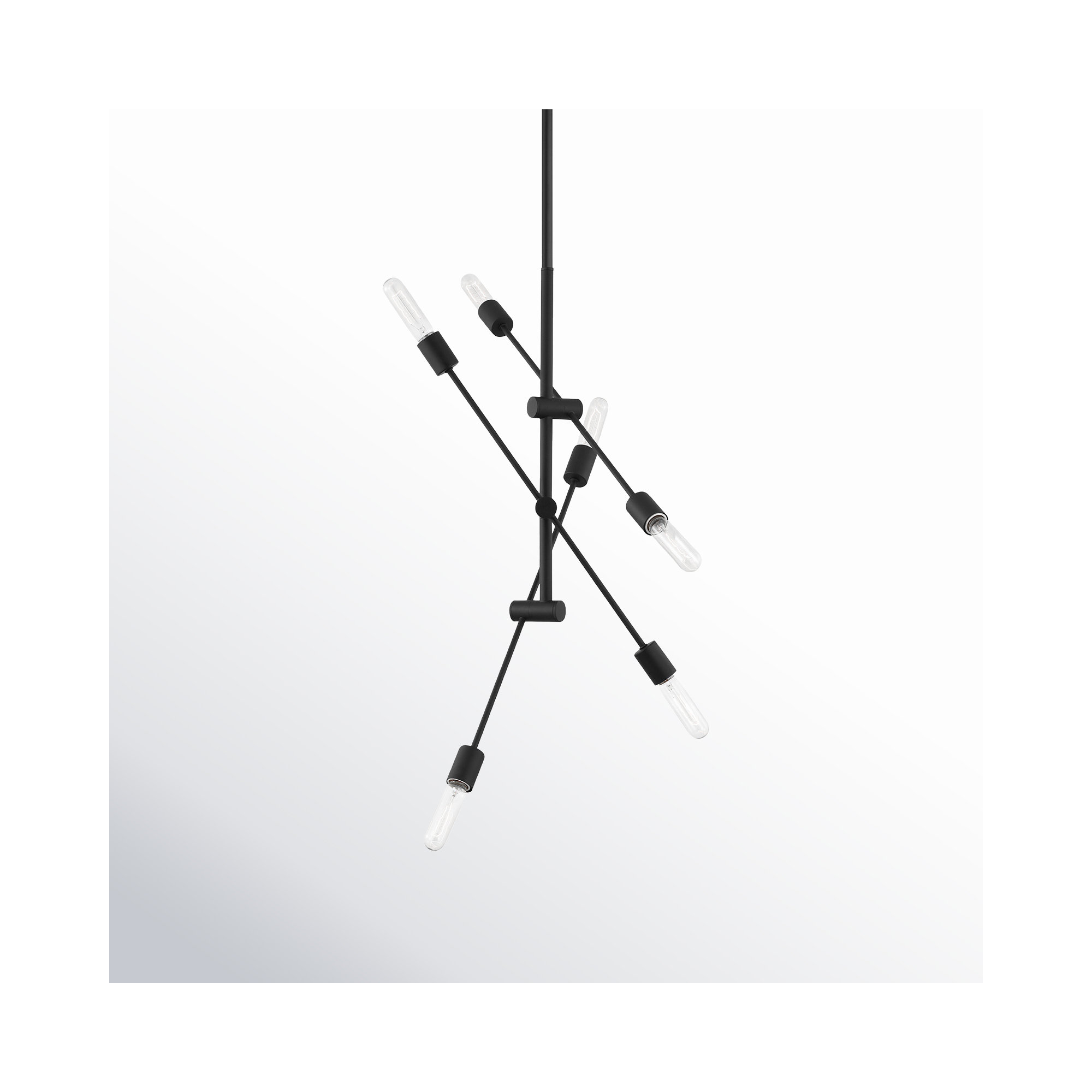 Leto 6 - Light Metal Dimmable Sputnik Chandelier, Midnight Black, 41" H x 35.25" W x 35.25" D