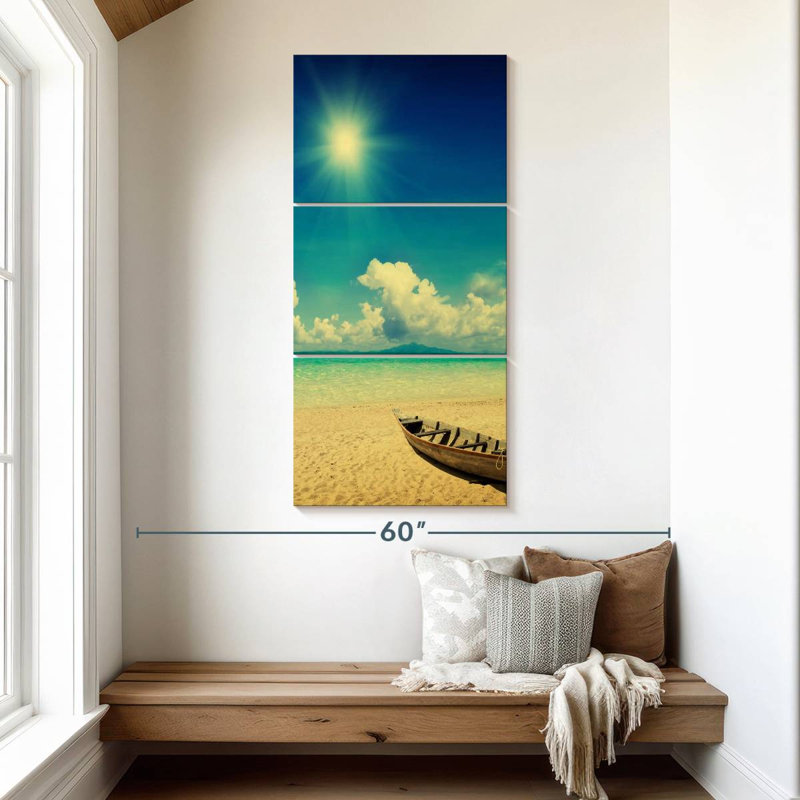 Fishing Boat On A Aymaan, 52" H x 24" W