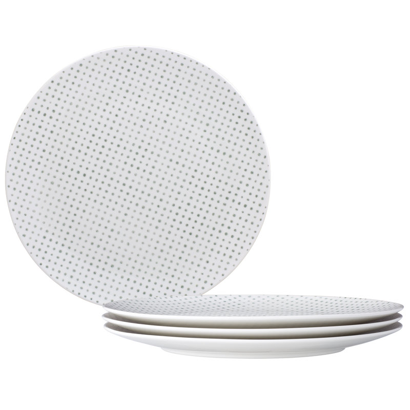 Assiettes plates Noritake Hammock Coupe - pois, 11 po, Vert