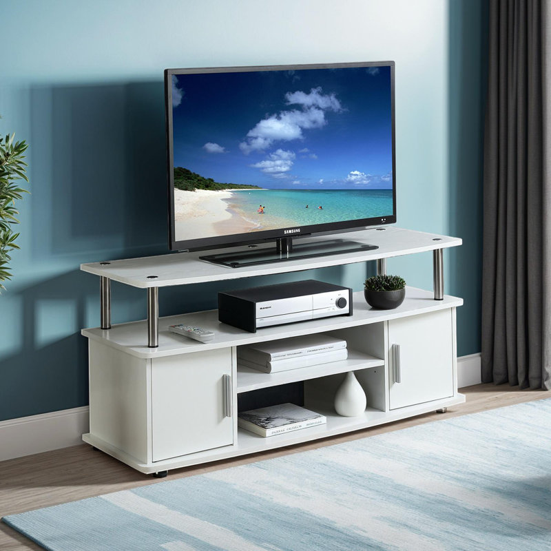 Edwin TV Stand for TVs up to 55" with Cabinets and Shelves, Sandstone