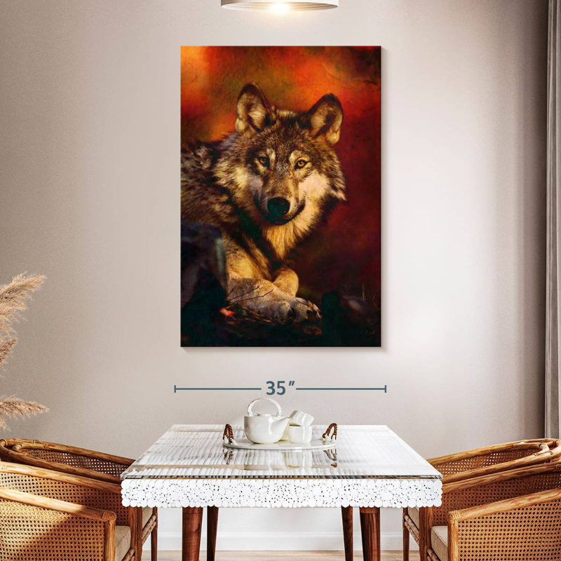 Chasse au loup, H 51 po x l 34 po