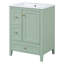 24-Inch Bathroom Vanity with Storage, Adjustable Shelf, MDF & Rubberwood, Removable Dividers-907976449