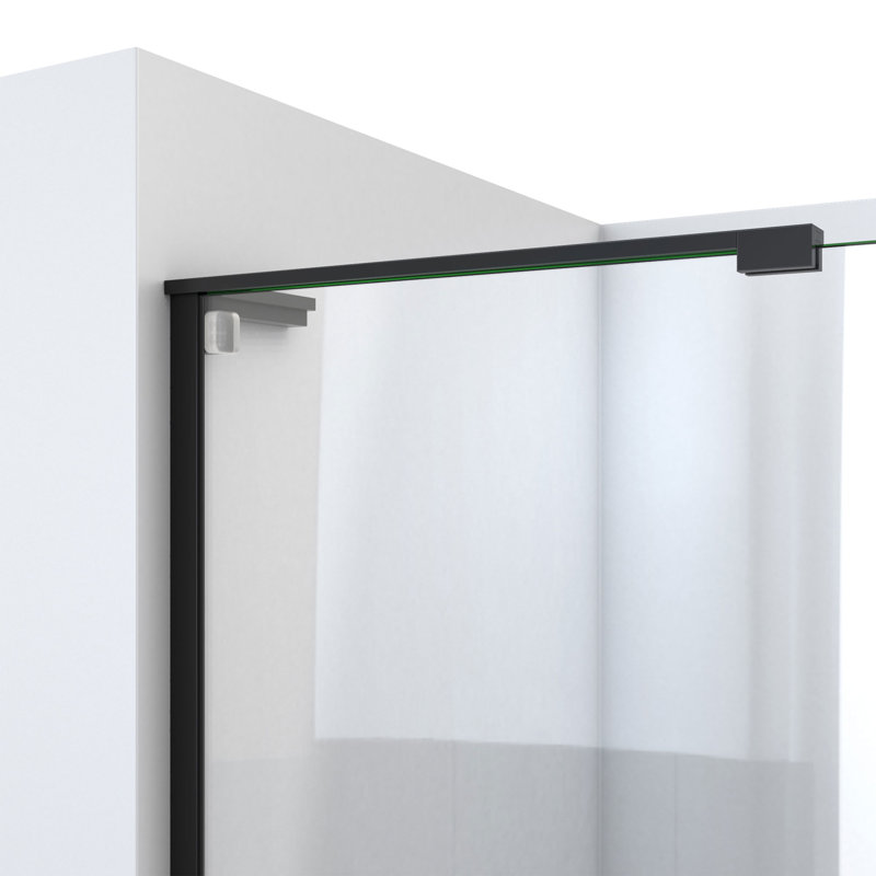 DreamLine Mirage-X 44 - 48 inch W Frameless Sliding Shower Door, Matte Black