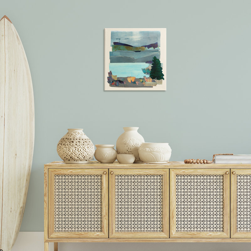 "Abstract Lake View Scene", art mural par Sara Everett, H 24 po x l 24 po