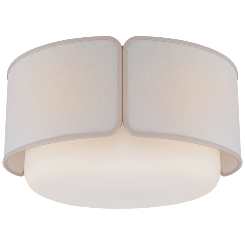 Eyre 1 - Light Flush Mount, Soft Brass, Cream, 7.75" H x 13" W x 13" D