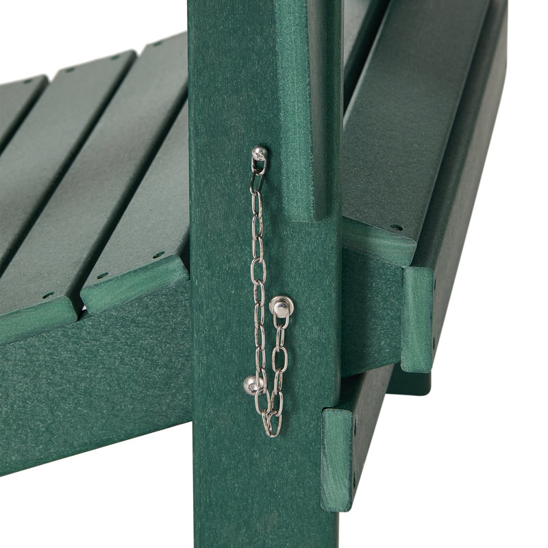 Laguna Outdoor 5-Piece Adirondack Chair With Round Coffee Table Conversation Set, Dark Green