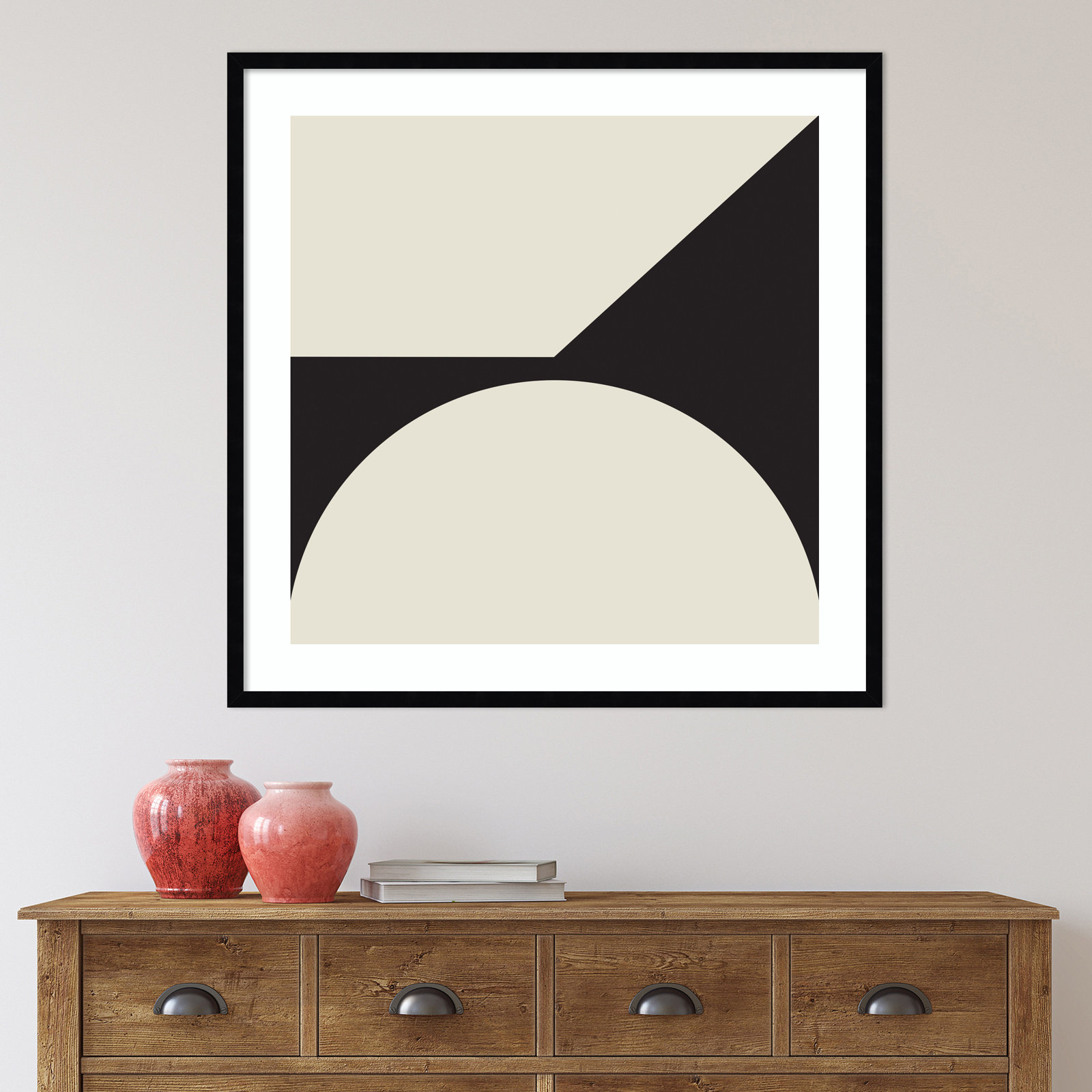 Alina "Minimal Max Mod I" Print, Black Framed, 33.25" H x 33.25" W x 0.8" D