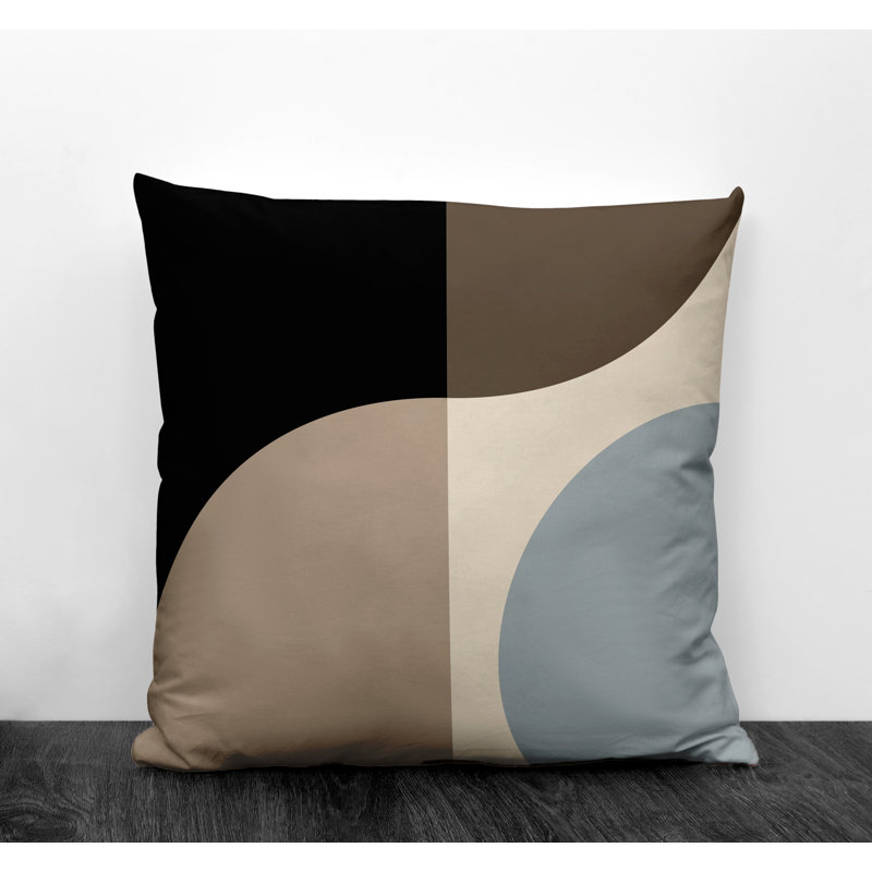 Coussin intérieur / extérieur en polyester filé Yesna, 15 po x 15 po, Gris